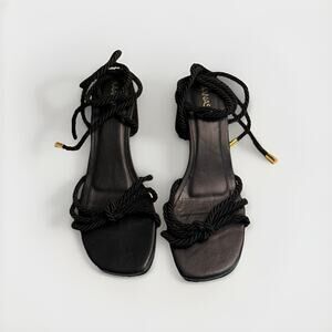 Kaanas Sandals Women’s 39 8 Frida black Knotted Heels, Anthropologie CURRENT